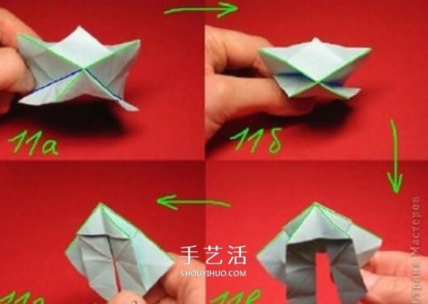 Origami Pothos Demon Flower Ball Tutorial with Illustrations of How to Fold the Pothos Poison Flower Ball