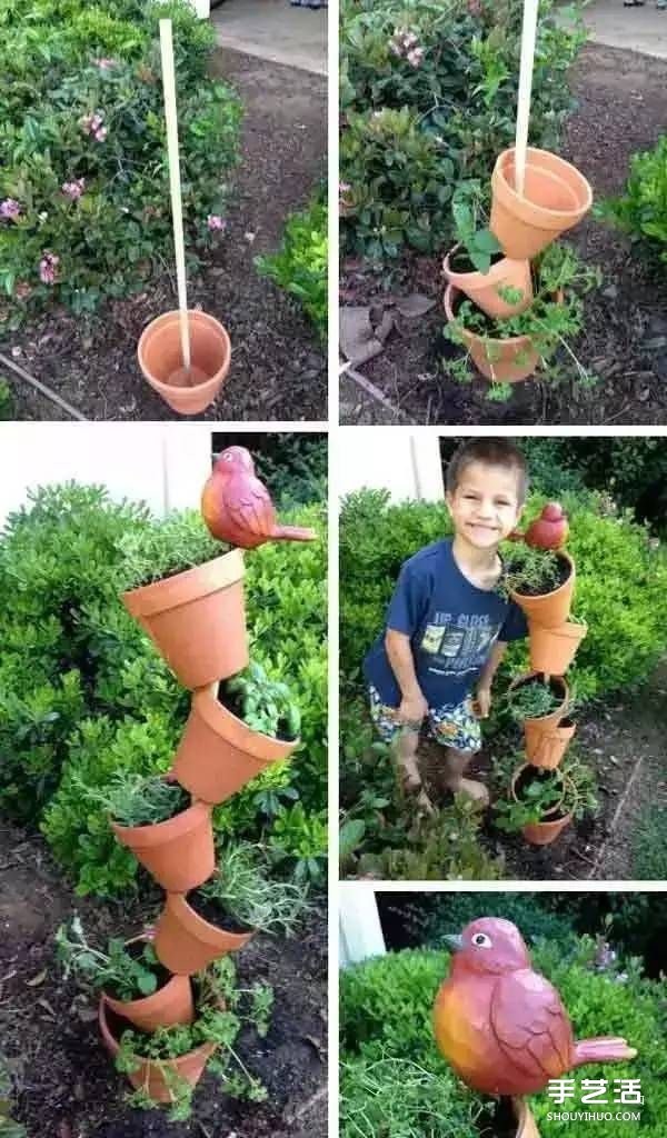 A creative collection of DIY flower pots made from waste items