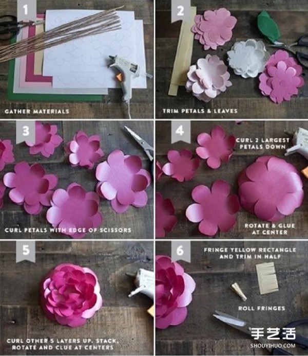 Camellia Origami Illustrated Tutorial How to Make a Simple Handmade Paper Camellia