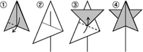 How to fold a colorful three-dimensional Christmas tree. BeautifulChristmas tree origami illustration