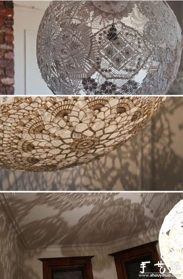 DIY handmade method of lace chandelier