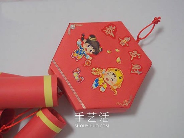 Tutorial on how to make simple hand-made firecracker decorations during the Spring Festival