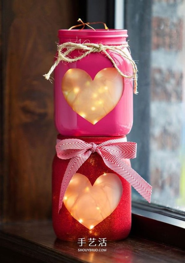 Valentines Day love lighting DIY glass bottles to make romantic love lanterns