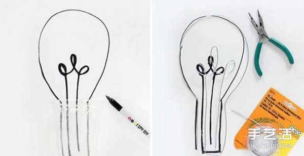 The DIY production of creative light bulb ornaments is very innovative as a gift~