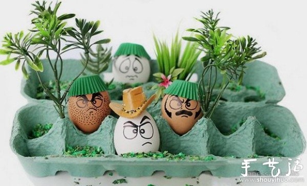 Interesting scene of DIY eggs after being graffitied and dressed up