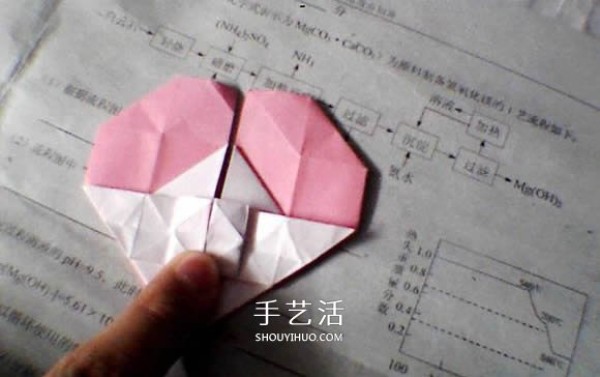 Illustrations on how to fold Valentines Day love origami with wings to make a perfect match