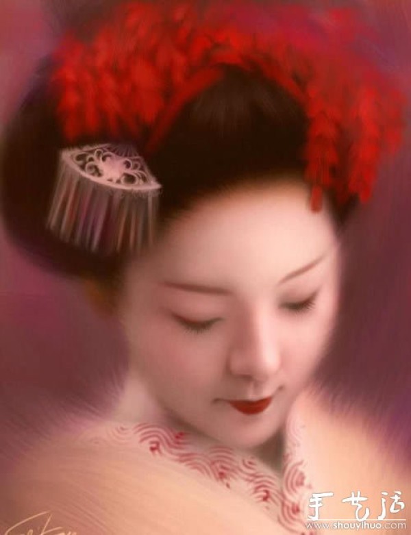 Finger painting works by Japanese painting artist Yamaokas