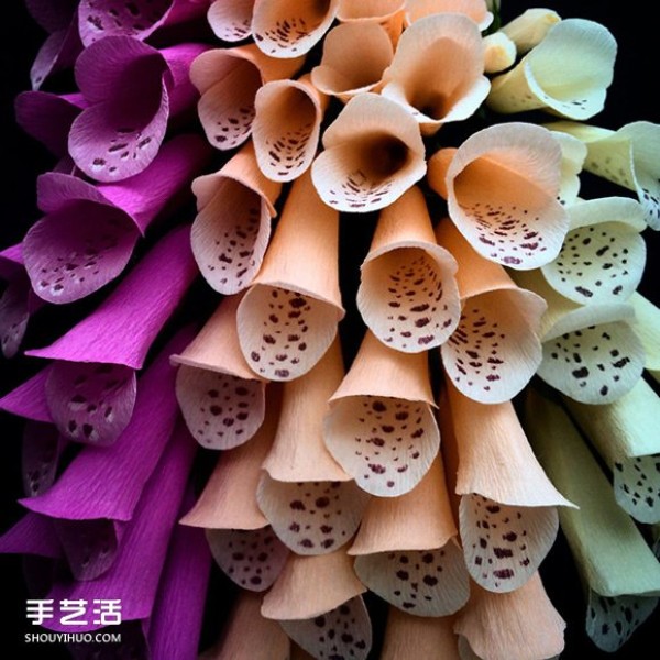 Using crepe paper to imitate pictures of colorful and exquisite paper art artificial flowers