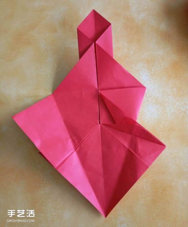 Super complex dog origami method illustrated with plastic surgery steps