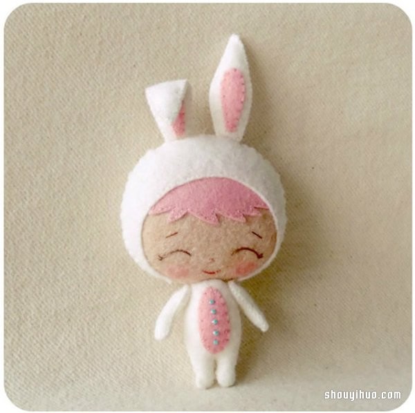 Q Meng non-woven cloth doll works of cute plush cloth doll hand-made works for appreciation