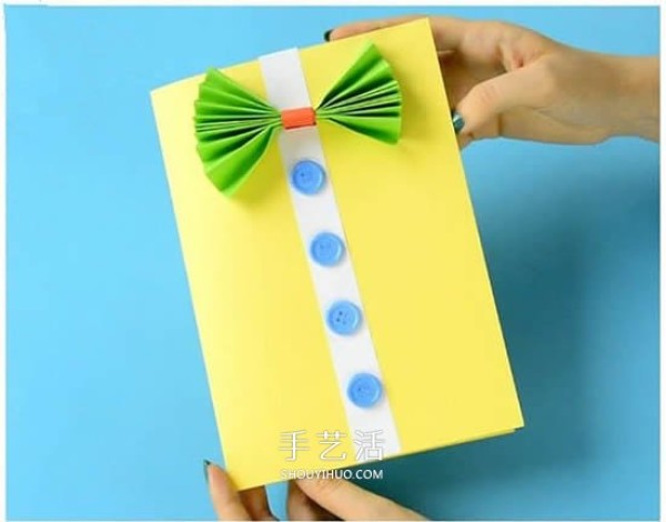 Handmade Fathers Day clothing cards, using cardboard to make bow tie greeting cards