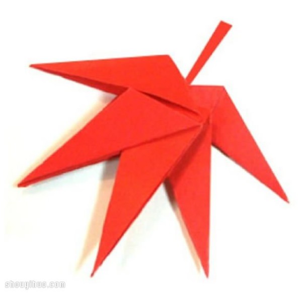 How to fold the fiery red maple leaf, origami maple leaf illustration tutorial