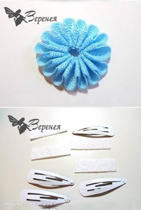 DIY handmade illustrated tutorial for small fresh silk ribbon and small flower hairpins