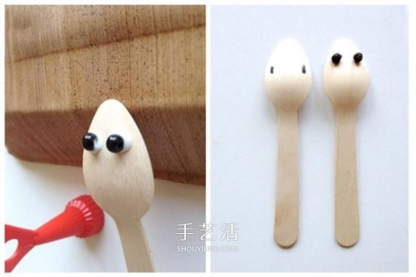 Creative handmade pictures of simple spoons for small animals made from disposable spoons