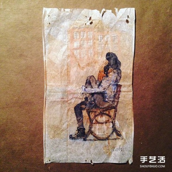 Turn waste into treasure: An artist uses a drunk tea bag as a canvas to write a diary