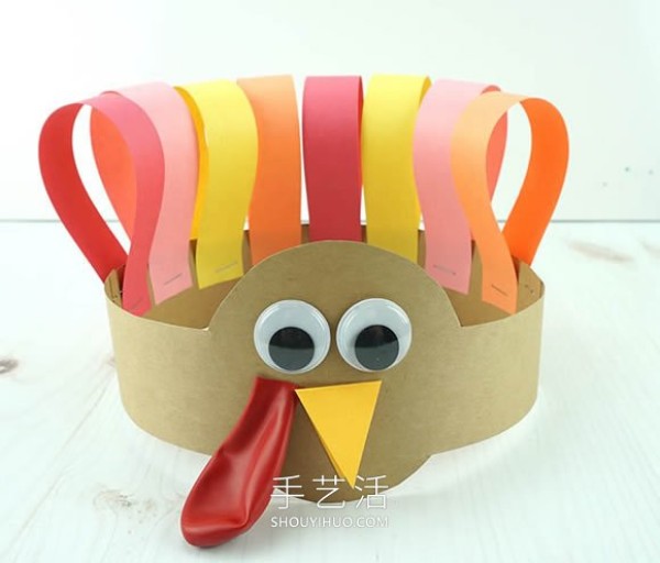 Tutorial on how to make a simple hand-made turkey headdress from cardboard