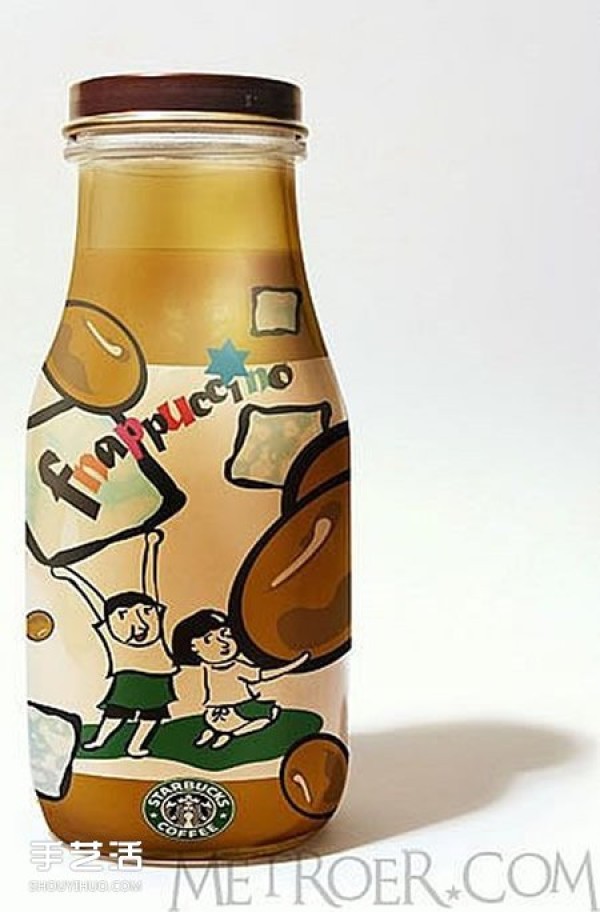 A collection of hand-drawn pictures of beverage bottles for appreciation of handmade beverage bottle paintings