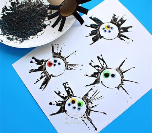 How to make Halloween mutant spiders by childrens handmade paper tube spiders