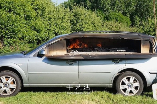 DIY old car pizza oven uses ordinary items to create extraordinary fun