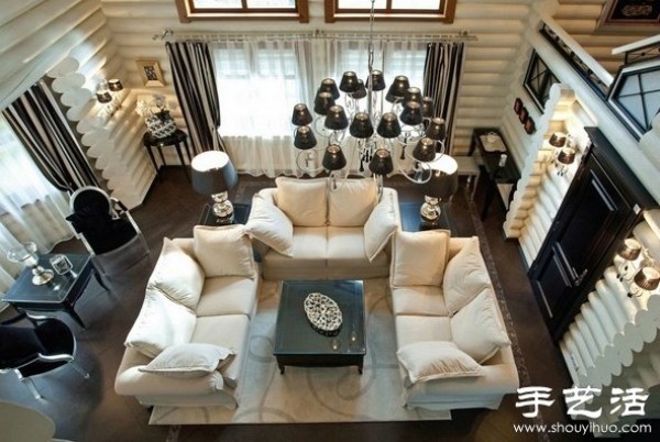 Ukrainian black and white villa decoration design