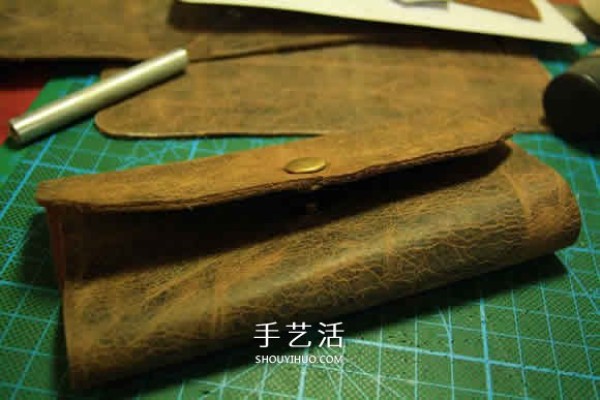 Simple long wallet making tutorial and detailed illustrations of homemade long wallet