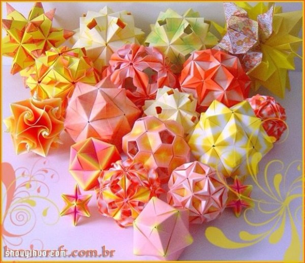 Appreciation of the beautiful handmade origami flower balls (1)