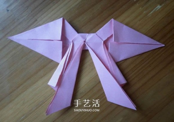 Easy to learn origami bow, square paper folding bow