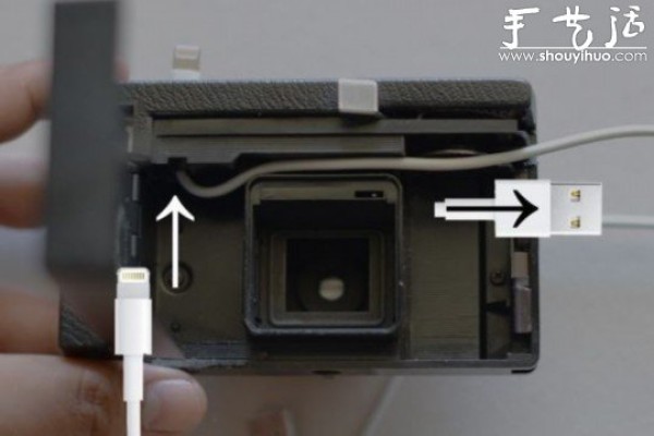 Old camera DIY converted into iPhone charging socket