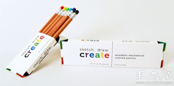 Colored pencil packaging box design appreciation