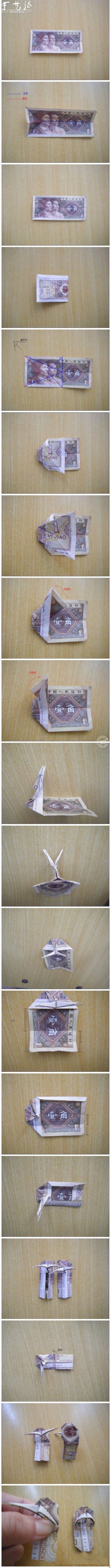 How to make paper money origami slippers