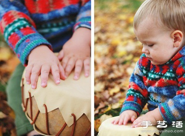 Dry gourd + leather DIY to make cute toy drum