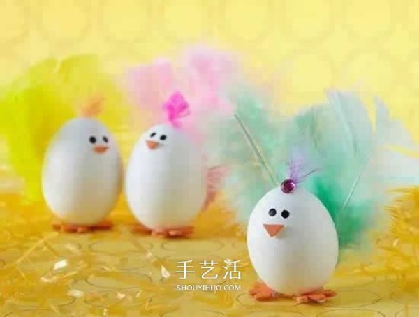 A collection of cute pictures of eggshells and creative eggshell handmade works