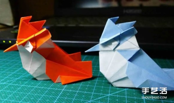 How to make an origami kingfisher with detailed instructions on how to fold a kingfisher