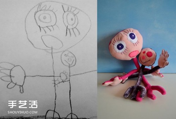 Creative handmade graffiti doll pictures make childrens imagination become reality