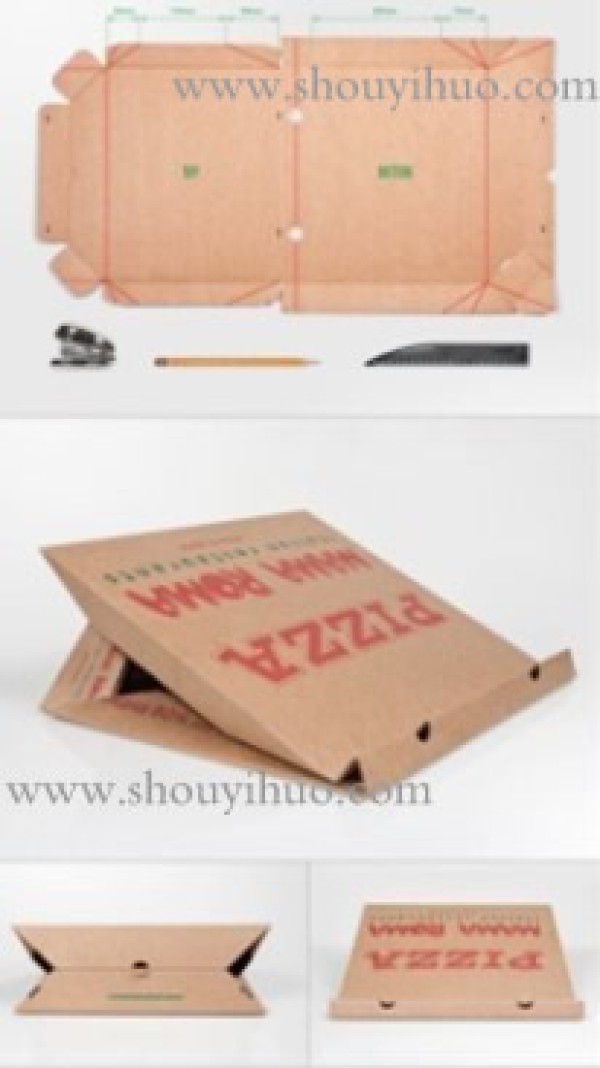 Pizza Box Creative DIY Notebook Stand