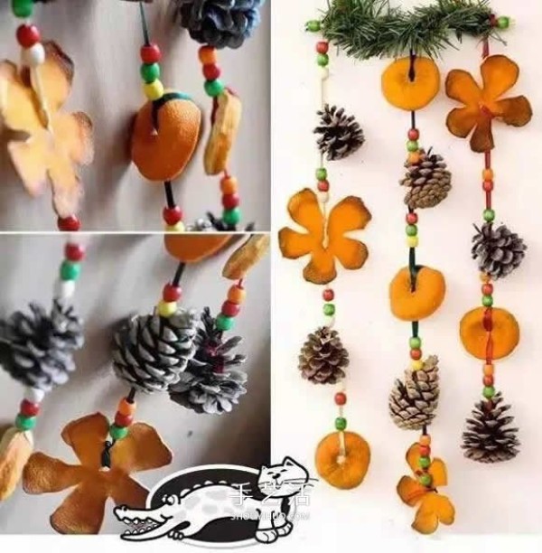 Use orange peel waste to make hanging ornaments, simple DIY production of small orange peel hanging ornaments