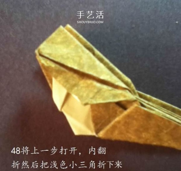 Wear the cat with you! Illustration of the origami method of cat head ring