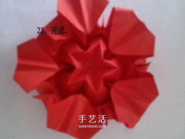 How to fold a beautiful five-pointed star flower with five love petals and illustrations