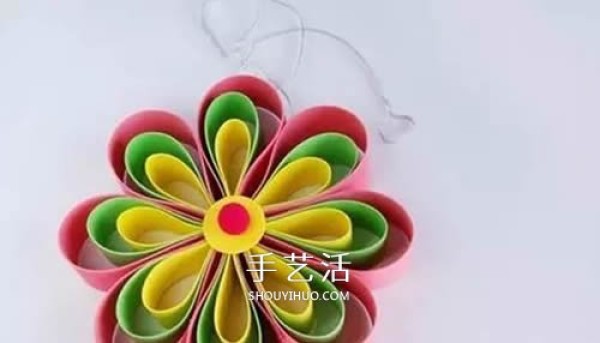 How to make eight-petal flowers from cardboard and make three-dimensional flower hanging ornaments by hand