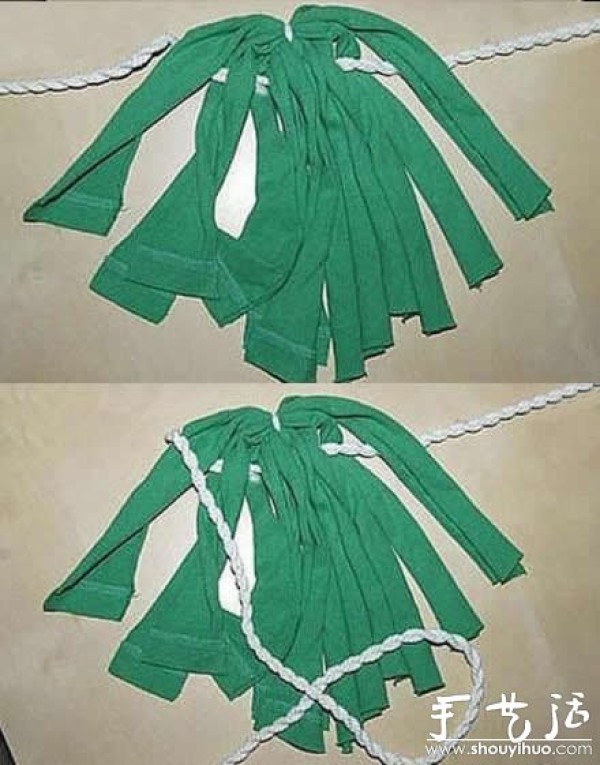 Tutorial on transforming old T-shirts into flip-flops