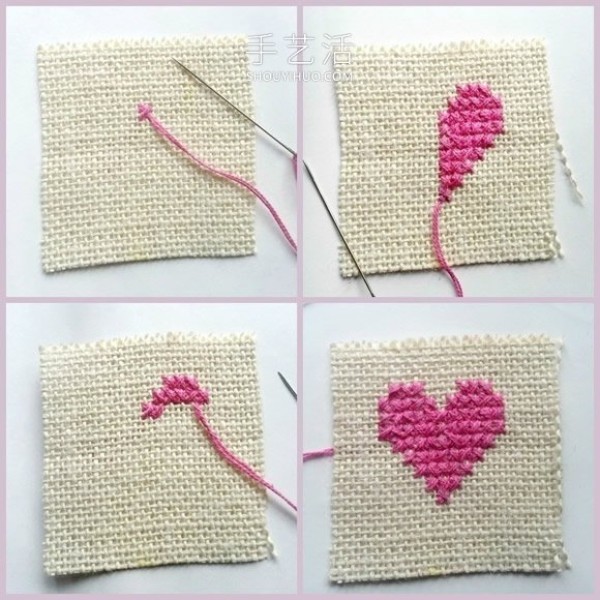 Illustrated tutorial on how to make your own Valentines Day linen love card