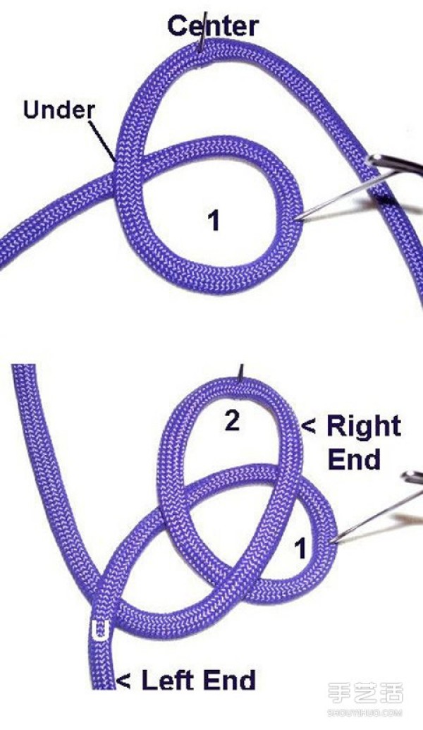 Exorcist Protective Knot: How to weave Cloud Knot and Solomons Seal Knot Illustration