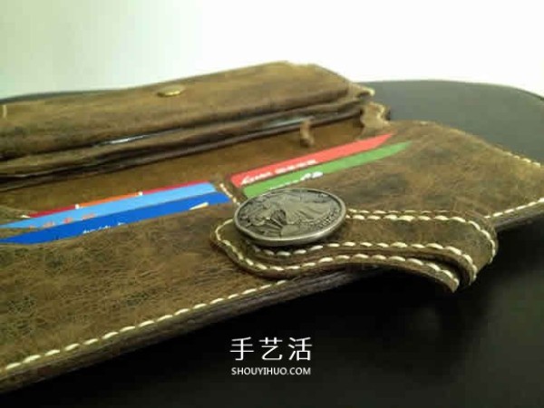 Simple long wallet making tutorial and detailed illustrations of homemade long wallet