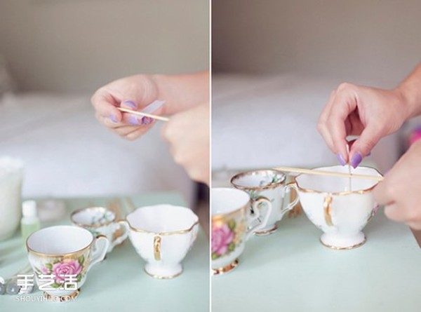 Beautiful and romantic teacup candle DIY, lighting a cup of warm candlelight