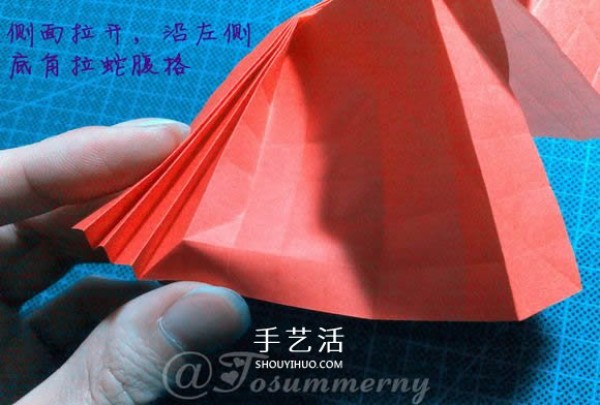 Illustration of how to fold a beautiful origami angel heart ring as a small origami gift for lovers