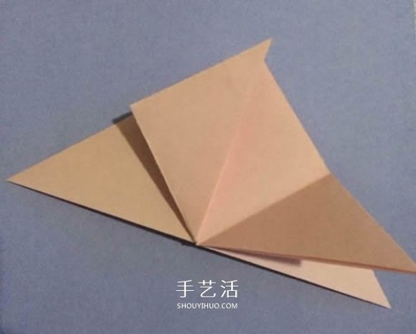 A simple folding method of three-dimensional rabbit, childrens origami rabbit illustration