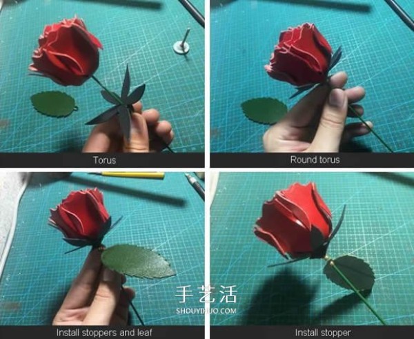 How to make red roses from leather