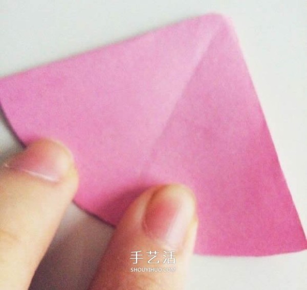 Illustration of how to fold a beautiful origami red rose for Valentines Day