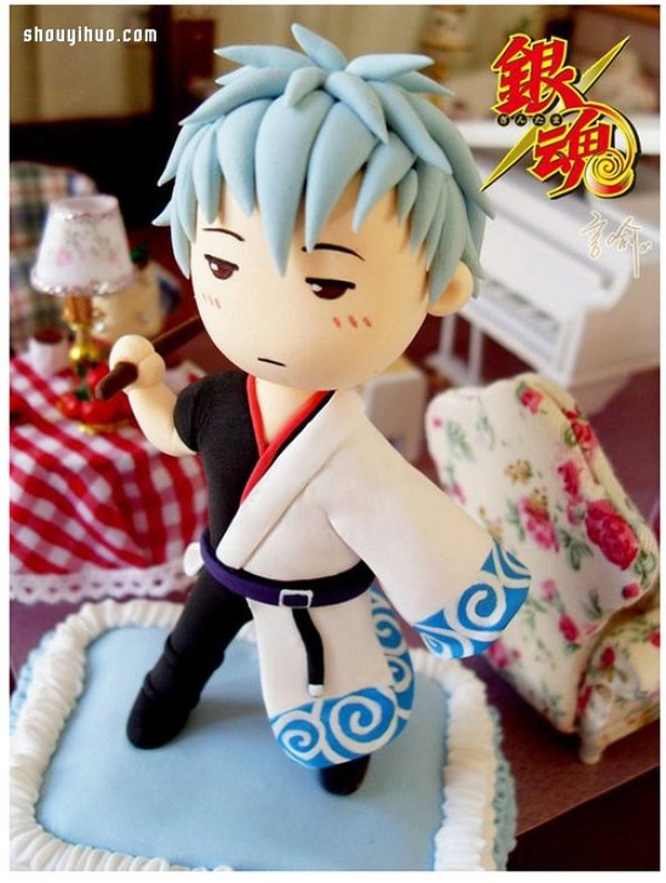 "Gintama" protagonist Gintoki Sakatas doll DIY made from clay