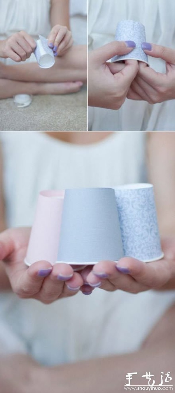 Tutorial on DIY making beautiful lighting from disposable paper cups